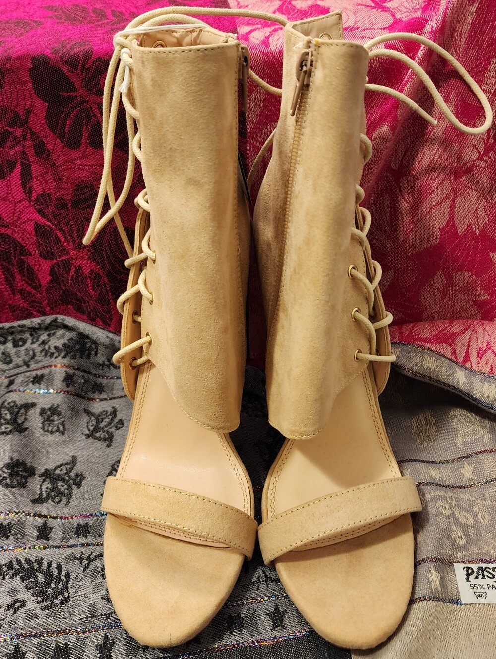 Olivia Ferguson Lace Up Ankle Heels. Never Worn.